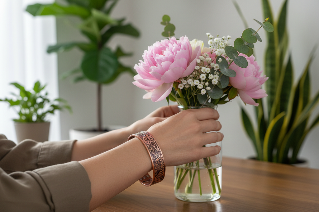 Arranging fresh flowers