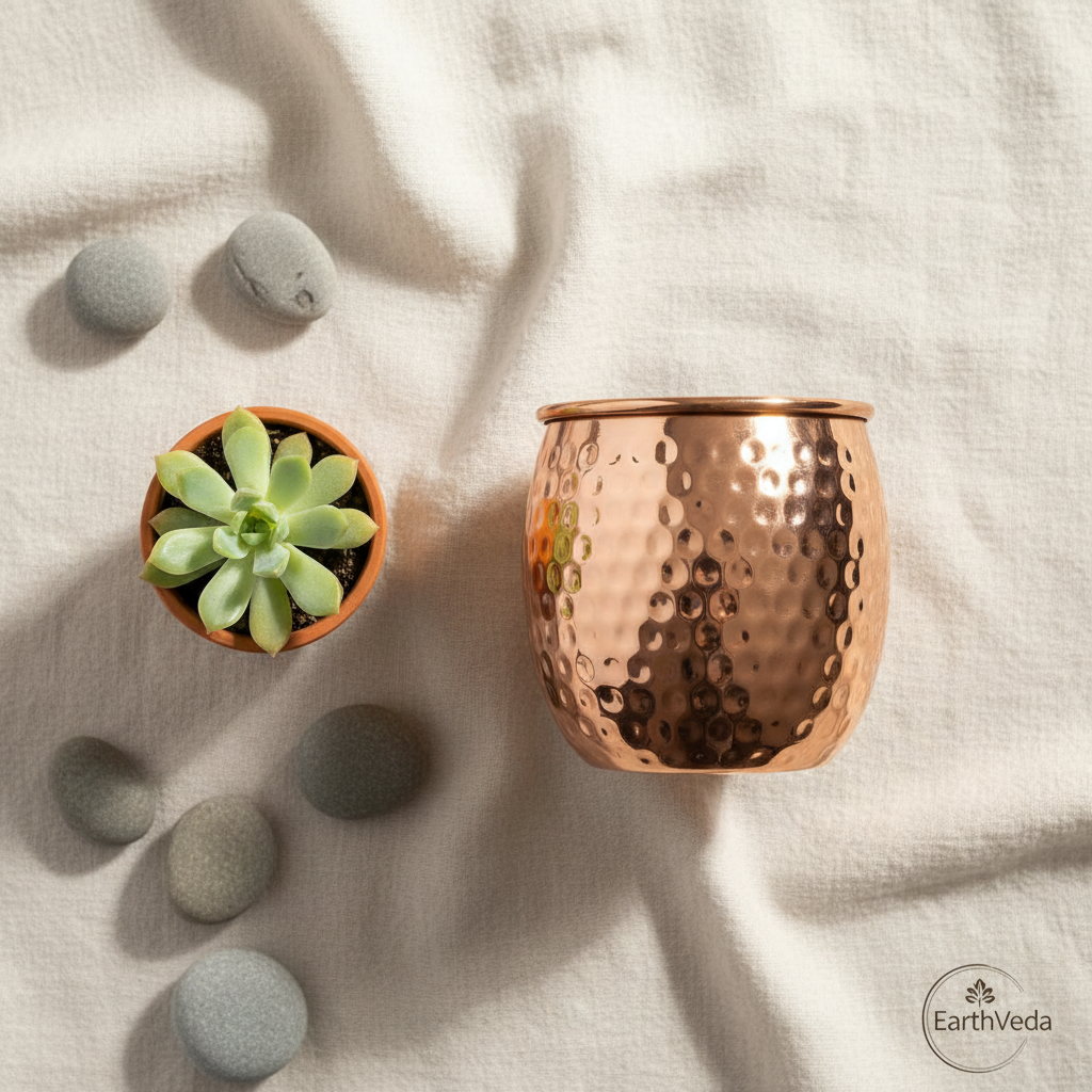 Flat lay with succulent and stones
