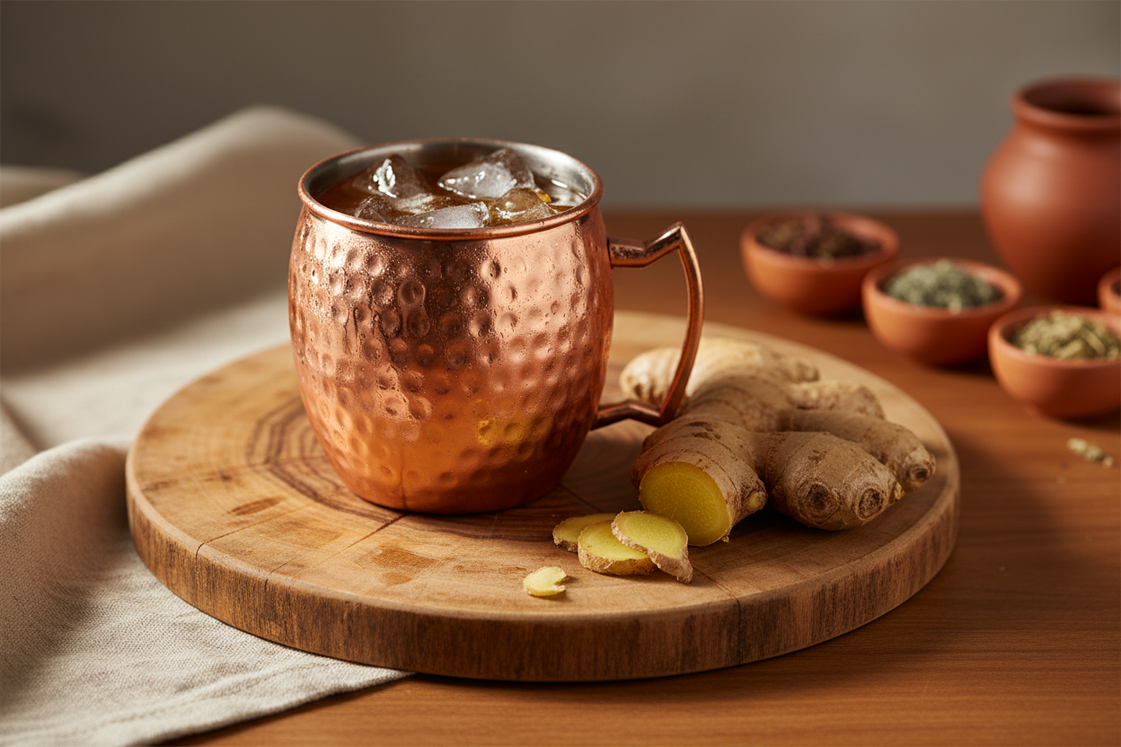Mug with ginger nearby - no citrus