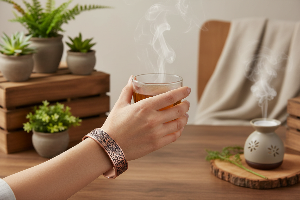 Natural Wellness - Herbal tea with EarthVeda aesthetic
